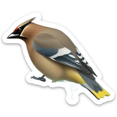 Cedar waxwing dunking sticker