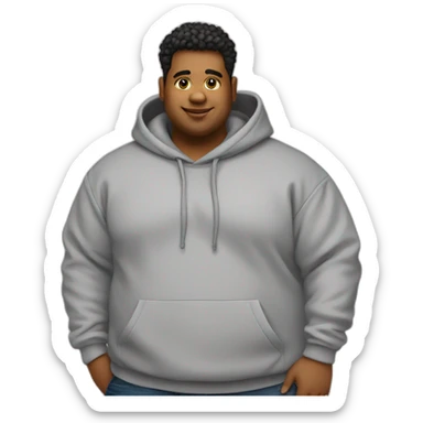 young fat guy hoodie sticker