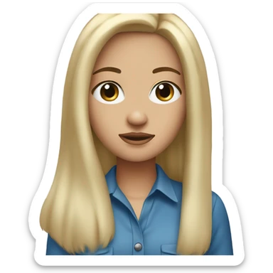Dirty blonde girl blue eyes straight hair sticker