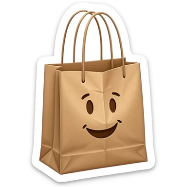 shopping bag without face, and there are clothes sticker