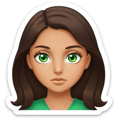 Green eyed, brunette and tanned girl sticker