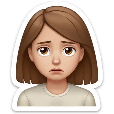 Brown haired tan white girl sad and disappointed crying sticker