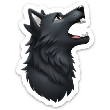 Black wolf howling  sticker