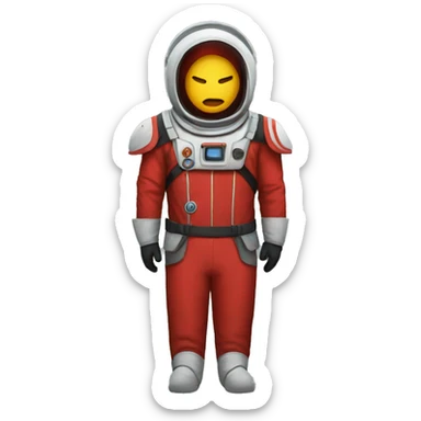 red spacial costume sticker