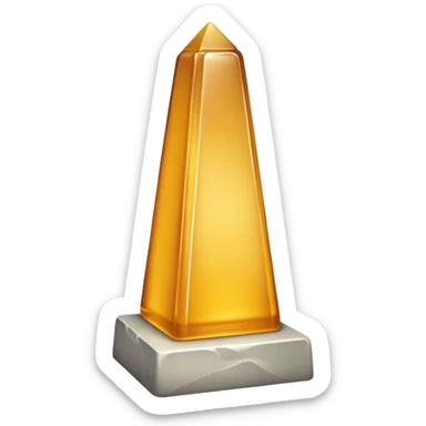 gray obelisk with honey sticker
