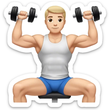 Seated Dumbbell Tricep Extension, 90-degree elbows back sticker