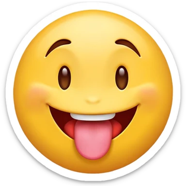 Devious emoji with tongue out sticker