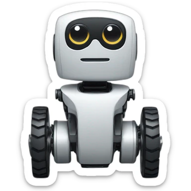 A wheeled Robot with touche screen as face sticker