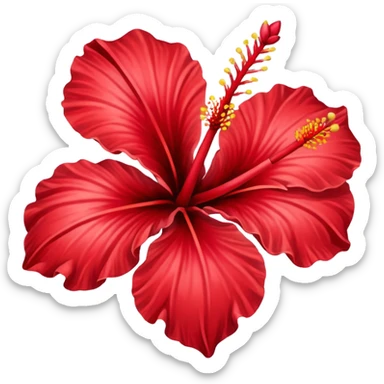 Hibiscus heart sticker