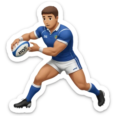 a rugby player turning over the ball at a breakdown sticker