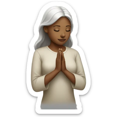 white woman praying  sticker