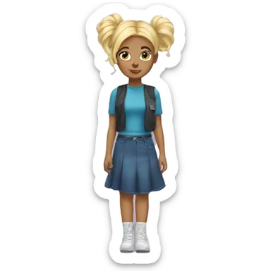 Blonde girl with space buns sticker