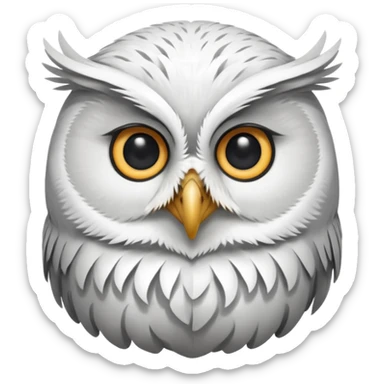 white olw, tilt head sticker