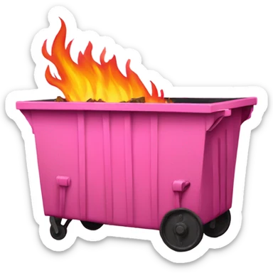 Pink dumpster fire sticker