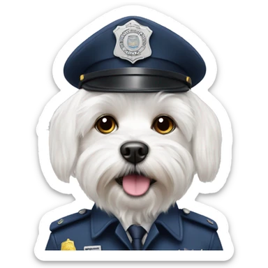 Maltese dog a policeman sticker