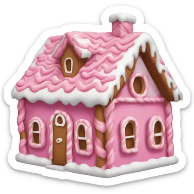 Pink gingerbread house sticker