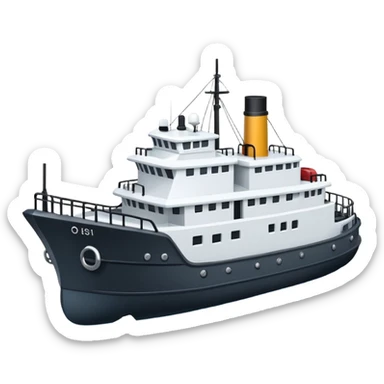 small expedition vessel going through ice sticker