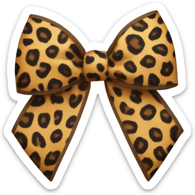 leopard print bow sticker