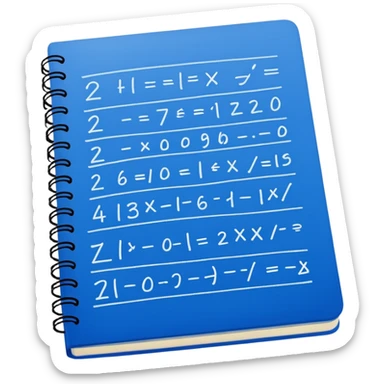 mathematic equations with notebook sticker