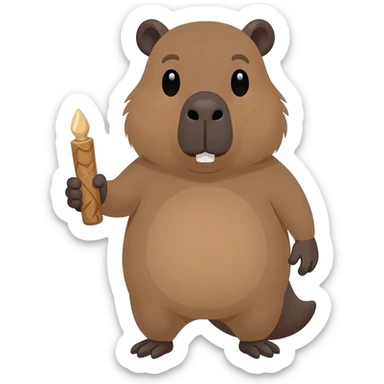 Capybara holding a joint sticker