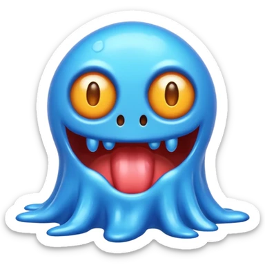 blue slime monster sticker