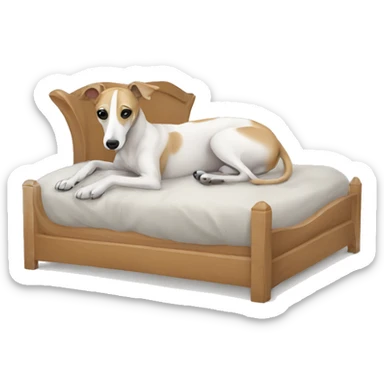 whippet in a bed sticker