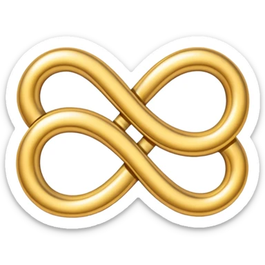 One infinity symbol made of gold sticker