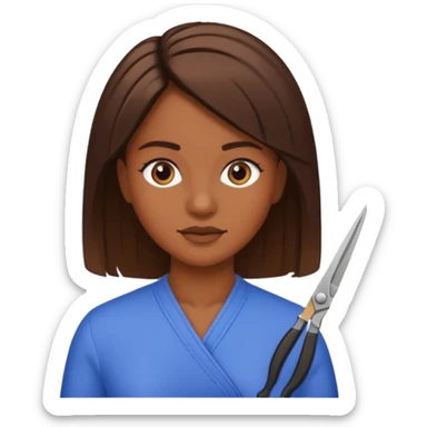 mujer cortando el pelo mechones sticker