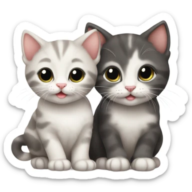 Mommy and baby kittens cute sticker