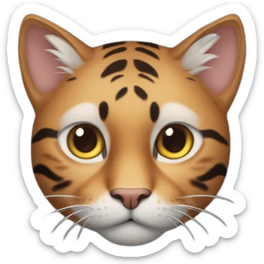 un gato con orejas de tigre sticker