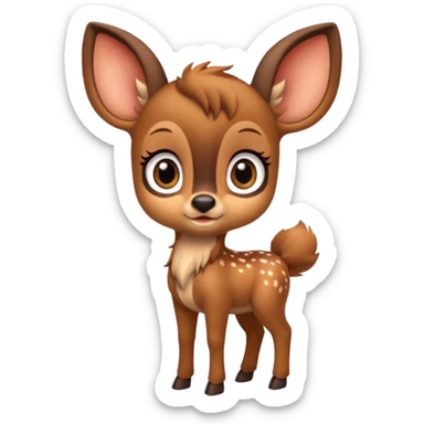 A cute full body Bambi  sticker