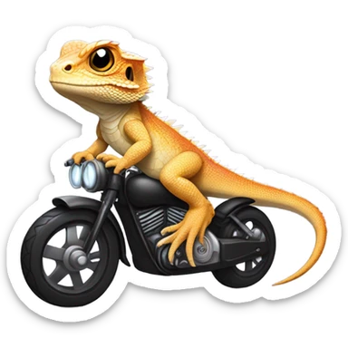 bearded dragon riding a motorcycl sticker