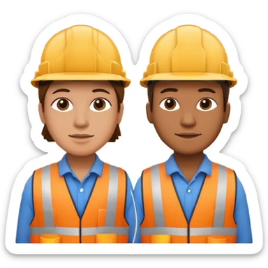 House with construction workers  sticker