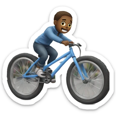 A kid falling off a bike sticker