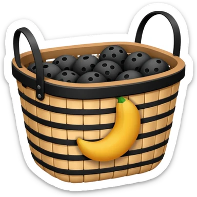 Basket with rubber sticker