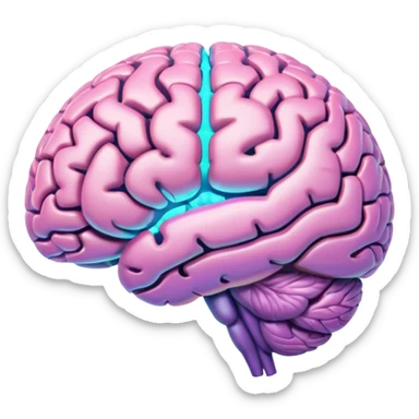 A hologram of a human brain sticker