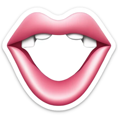 Lips zippered smiley sticker