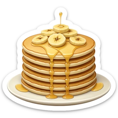 Pancakes with bananas on top sticker