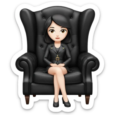 Matrix trinity black leather full body sit on a leather armchair sticker