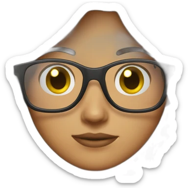 Brunette with glasses laugthing a lot sticker