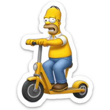 homer sur une trottinette sticker