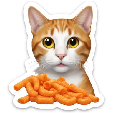 Cat eating Cheetos  sticker