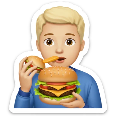  Mouth eating hamburger sticker