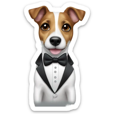 jack russell wearing a tuxedo  sticker