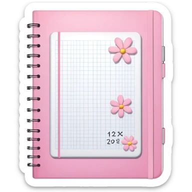 generate a notebook with math exercises make it aesthetic and girly sticker