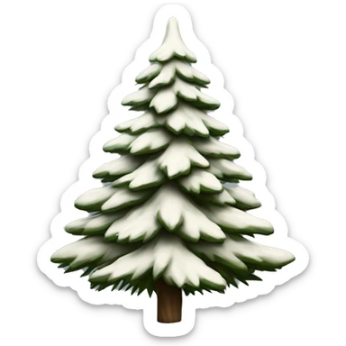 Realistic isolated off white fir christmas tree  bardo sticker