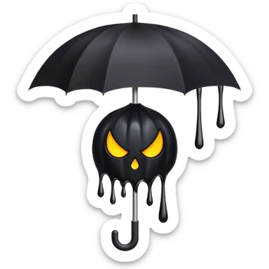 evil umbrella that rains on its user sticker