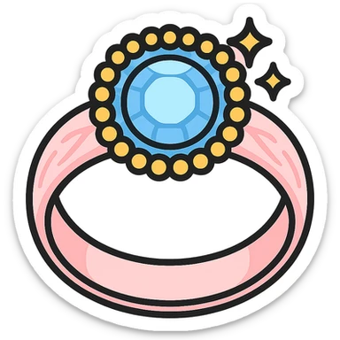 white gold halo ring with soft pink shading and little feathers carved in the ring, elegant style, glowing effect sticker