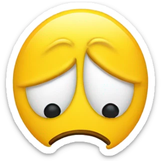 I created a yellow emoji with tired eyes sticker