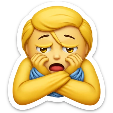 Emoji strangling itself  sticker
